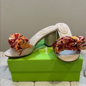 Sam Edelman Olia Pom Slide Heel in color Sand Linen